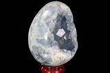 Crystal Filled Celestine (Celestite) Egg Geode - Large Crystals! #88299-2